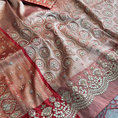 Kanjivaram Meena Banarasi Silk Saree with Zardozi & Pearl