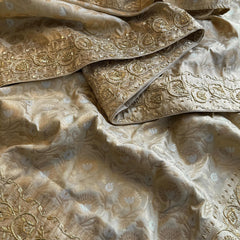 Munga Banarasi Silk Saree with Zardozi, Pearl & Sequins