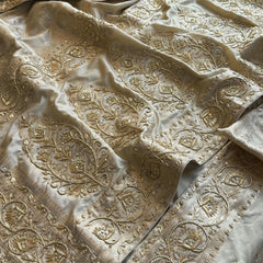 Munga Banarasi Silk Saree with Zardozi, Pearl & Sequins