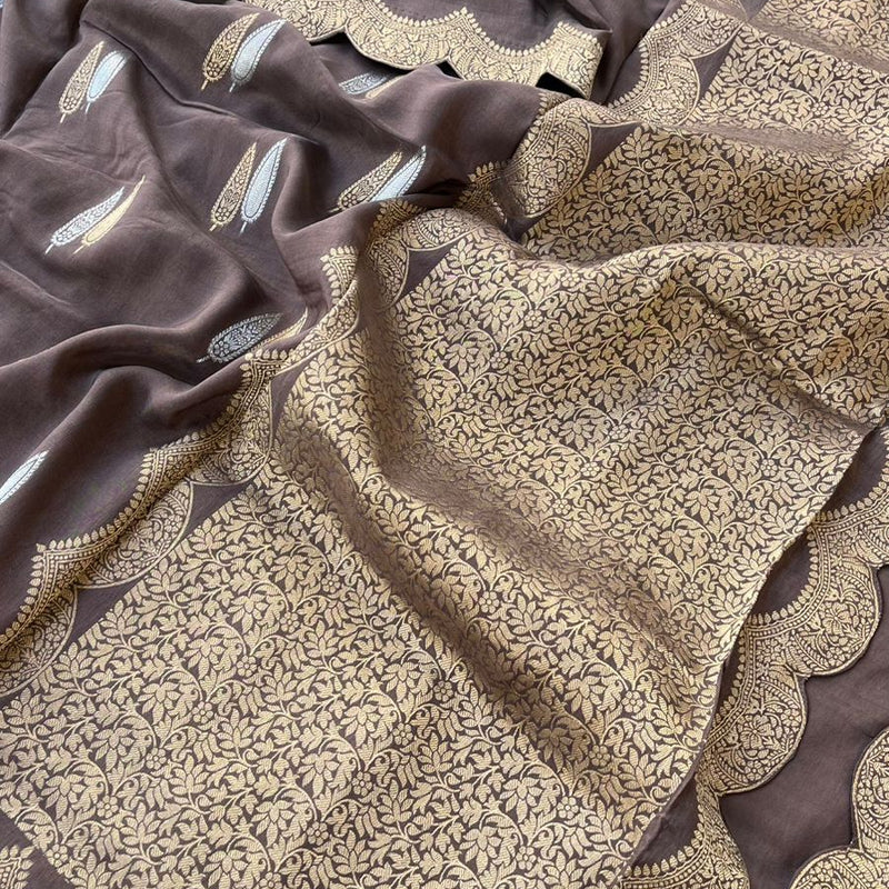 Silk Banarasi Saree with Classic Cutwork Detailing