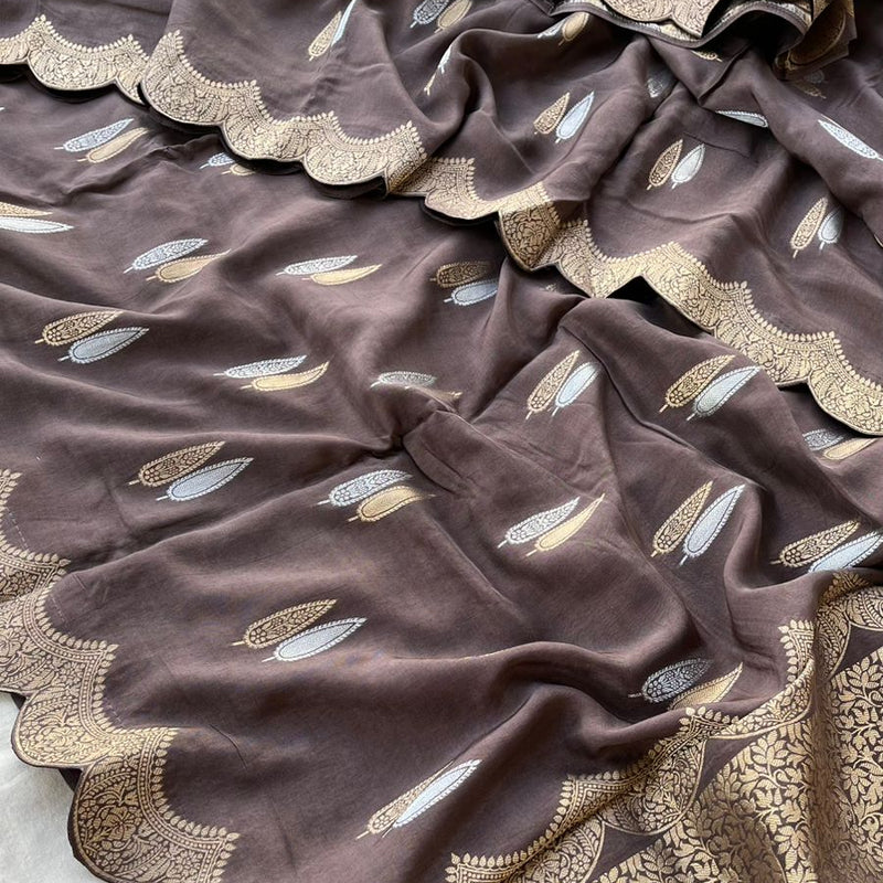 Silk Banarasi Saree with Classic Cutwork Detailing