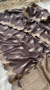 Silk Banarasi Saree with Classic Cutwork Detailing