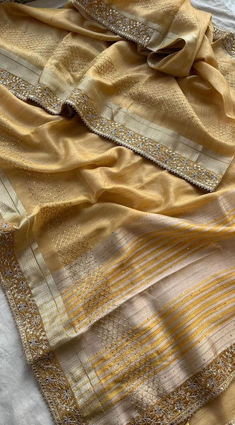 Soft Tissue Saree with Fancy Gotta & Sequin Border