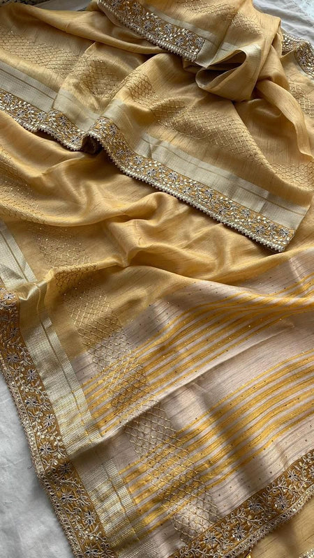Soft Tissue Saree with Fancy Gotta & Sequin Border