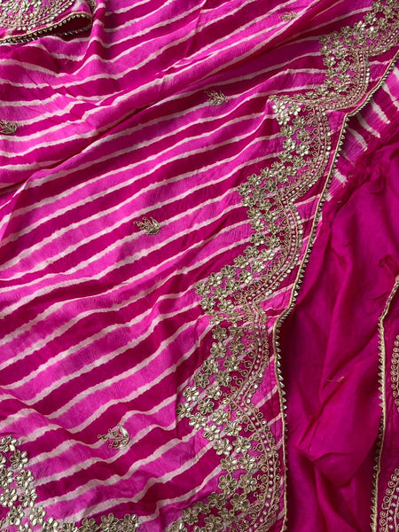 Tussar Silk Saree with Gotta Patti, Marodi & Zardozi Work