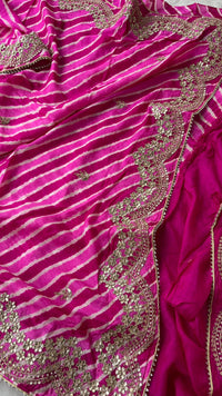 Tussar Silk Saree with Gotta Patti, Marodi & Zardozi Work