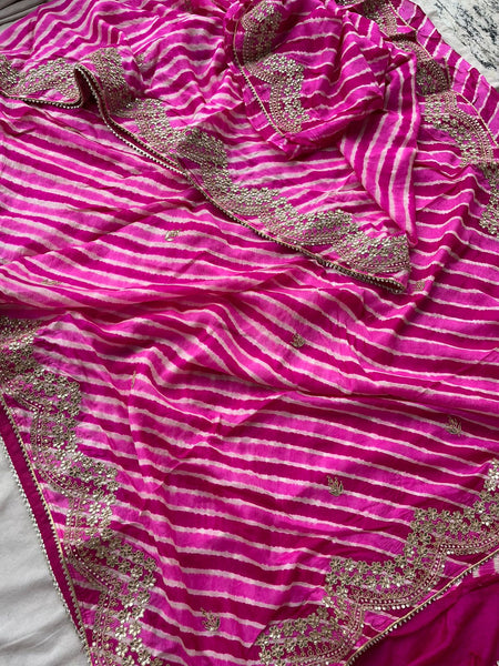 Tussar Silk Saree with Gotta Patti, Marodi & Zardozi Work