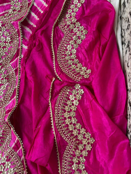 Tussar Silk Saree with Gotta Patti, Marodi & Zardozi Work