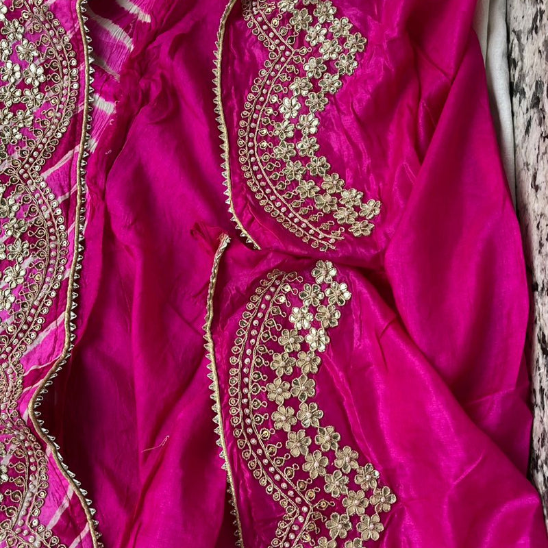 Tussar Silk Saree with Gotta Patti, Marodi & Zardozi Work