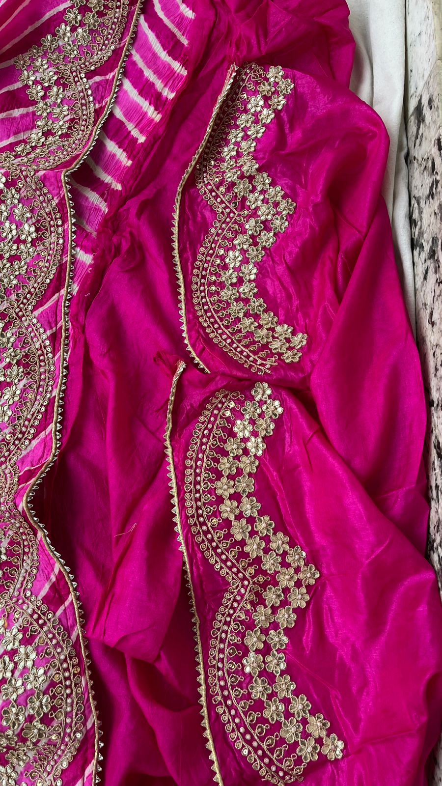 Tussar Silk Saree with Gotta Patti, Marodi & Zardozi Work