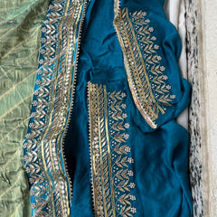 Gajji Silk Leheriya Saree with Gotta Patti & Zardozi Work