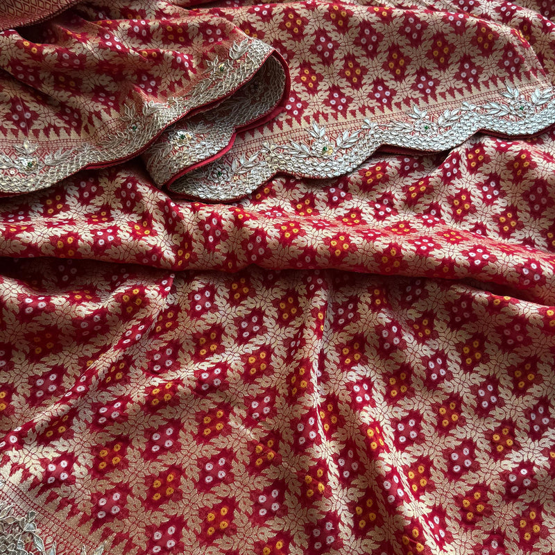 Banarasi Khaddi Georgette Saree with Zardozi & Sequins