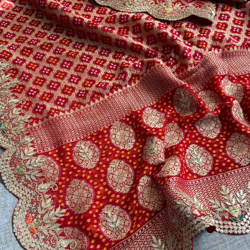 Munga Banarasi Silk Saree with Pearl, Resham & Kutdana