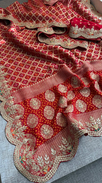 Munga Banarasi Silk Saree with Pearl, Resham & Kutdana