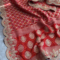 Munga Silk Banarasi Saree with Pearl, Resham & Kutdana