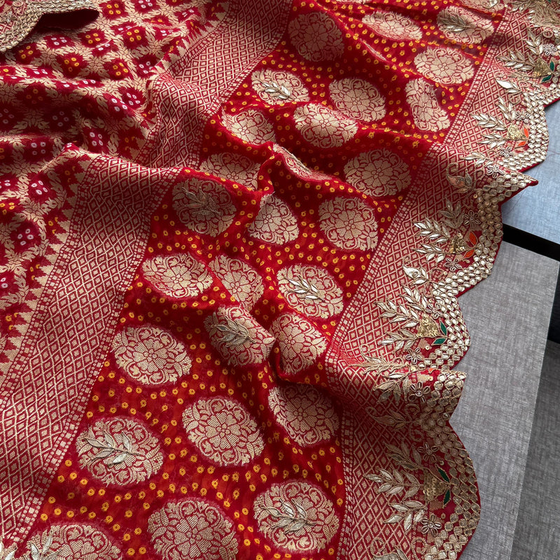 Munga Silk Banarasi Saree with Pearl, Resham & Kutdana