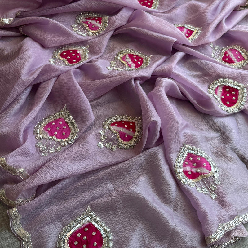 Tissue Handloom Banarasi Silk Saree with Pearl & Gotapatti