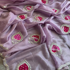 Tissue Handloom Banarasi Silk Saree with Pearl & Gotapatti