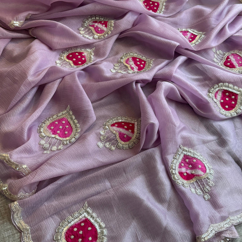 Tissue Handloom Banarasi Silk Saree with Pearl & Gotapatti