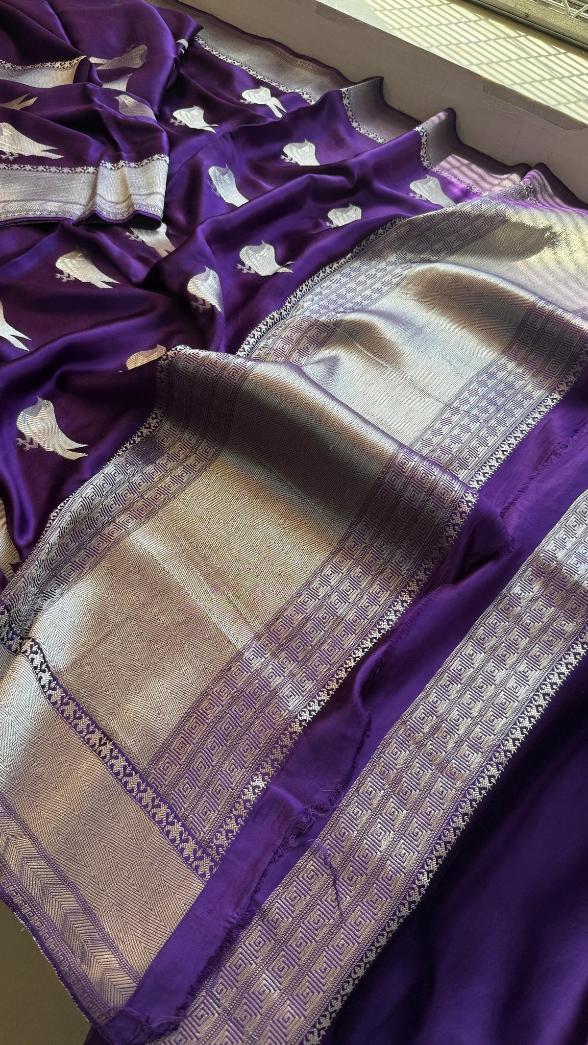 Kora Patola Silk Banarasi Saree with Zardozi & Gotapatti