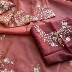 Soft Crepe Silk Saree with Zarkan & Kasab Embellishment
