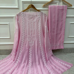 Mul Chanderi Co-ord Set with Sequin & Katdana Work