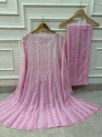 Mul Chanderi Co-ord Set with Sequin & Katdana Work
