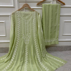 Mul Chanderi Co-ord Set with Sequin & Katdana Work