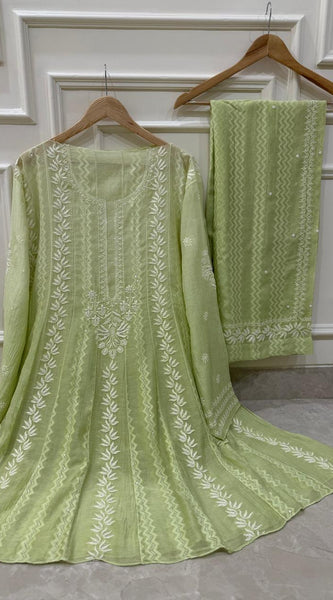 Mul Chanderi Co-ord Set with Sequin & Katdana Work