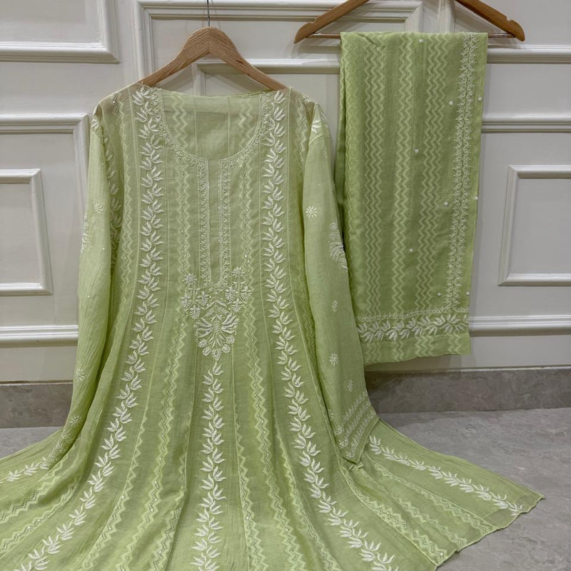 Mul Chanderi Co-ord Set with Sequin & Katdana Work