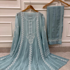 Mul Chanderi Co-ord Set with Sequin & Katdana Work