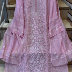 Mul Chanderi Kurta Set with Pearl, Sequin & Katdana