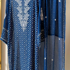 Chiffon Kurta Dupatta Set with Pearl & Katdana Work