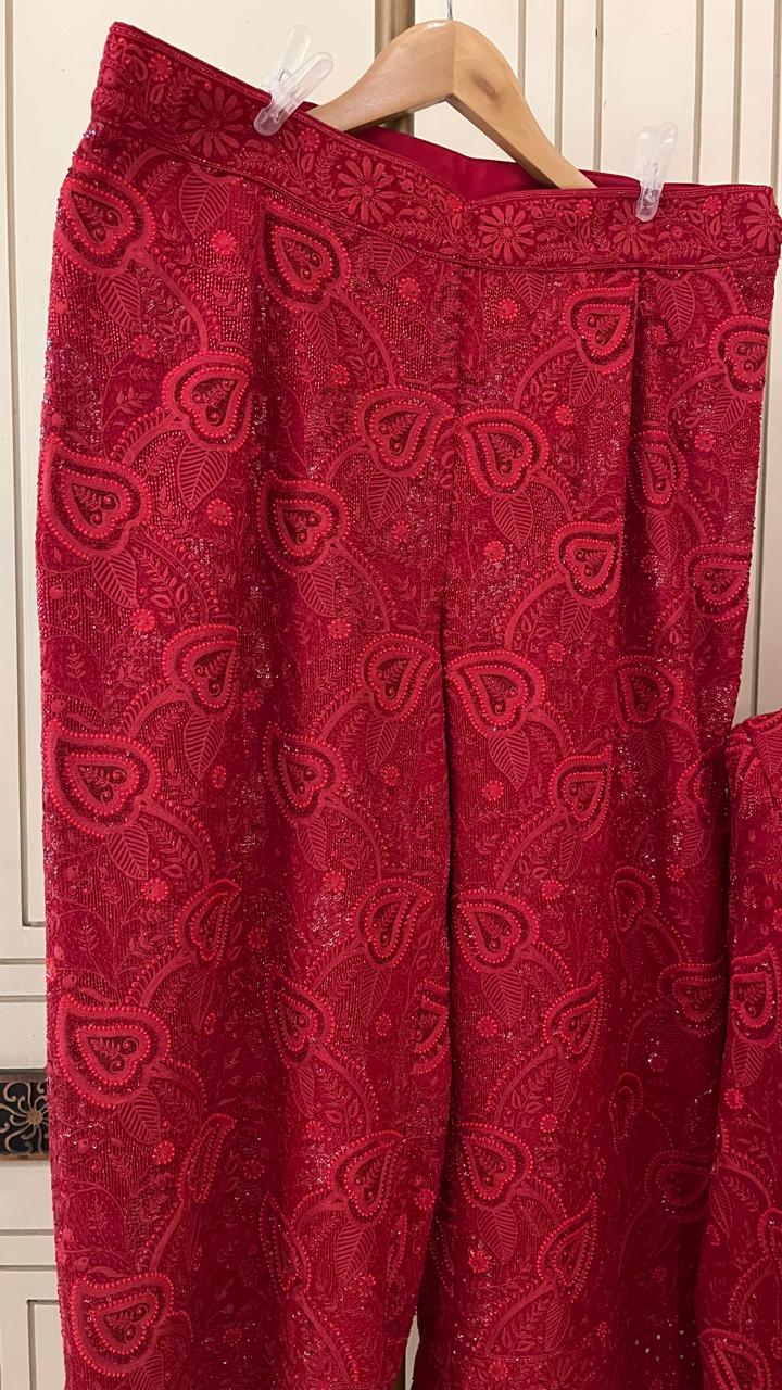 Surrkkh Laal Ek-Taar Blazer Set – Premium Wedding Wear