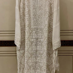 Mul Chanderi Kurta Set with Sequin, Katdana & Kasab