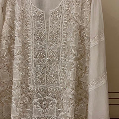 Mul Chanderi Kurta Set with Sequin, Katdana & Kasab