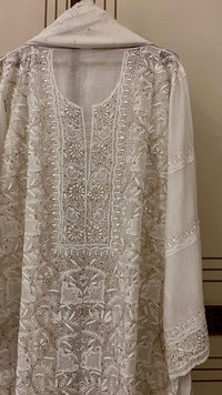 Mul Chanderi Kurta Set with Sequin, Katdana & Kasab