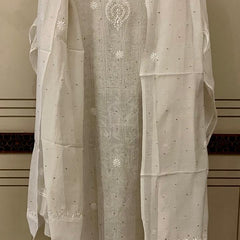 Mul Chanderi Kurta Set with Sequin, Katdana & Kasab