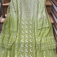Mul Chanderi Kurta Dupatta Set with Katdana Embroidery