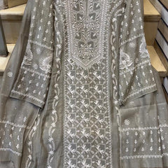Mul Chanderi Kurta Dupatta Set with Katdana Embroidery