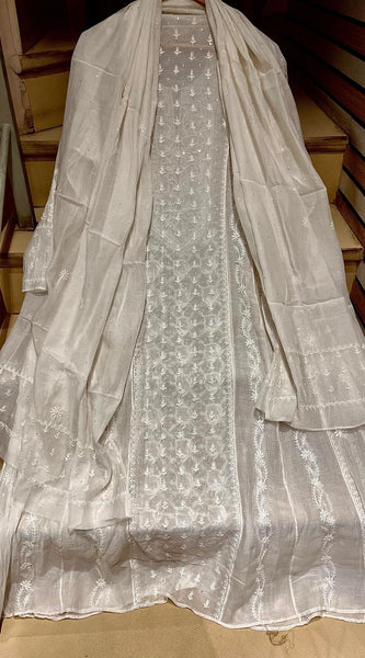 Mul Chanderi Kurta Dupatta Set with Katdana Embroidery