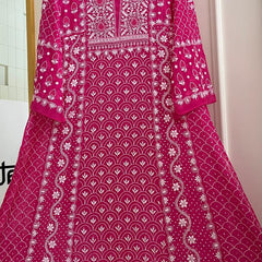 Mul Chanderi Kalidar Set with Pearl & Katdana Work
