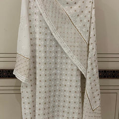 Mul Chanderi Kurta Set with Sequins, Katdana & Kasab