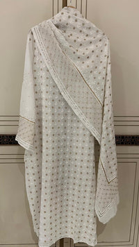 Mul Chanderi Kurta Set with Sequins, Katdana & Kasab