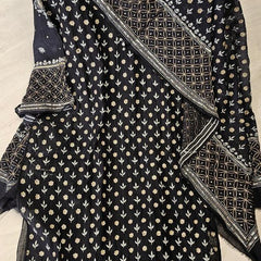 Mul Chanderi Kurta Set with Sequins, Katdana & Kasab