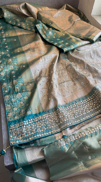 Kanjivaram Silk Saree with Zardozi & Pearl Work