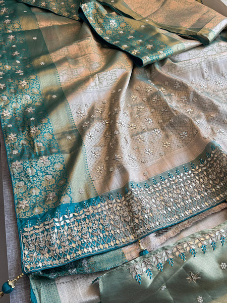 Kanjivaram Silk Saree with Zardozi & Pearl Work