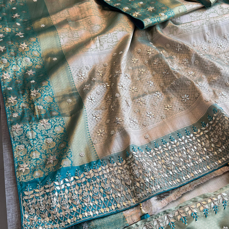 Kanjivaram Silk Saree with Zardozi & Pearl Work