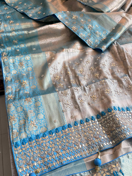 Kanjivaram Silk Saree with Zardozi & Pearl Work