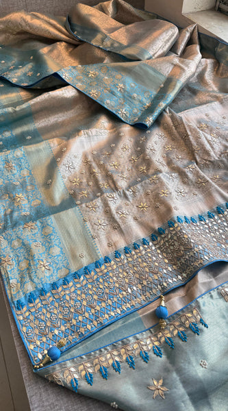Kanjivaram Silk Saree with Zardozi & Pearl Work